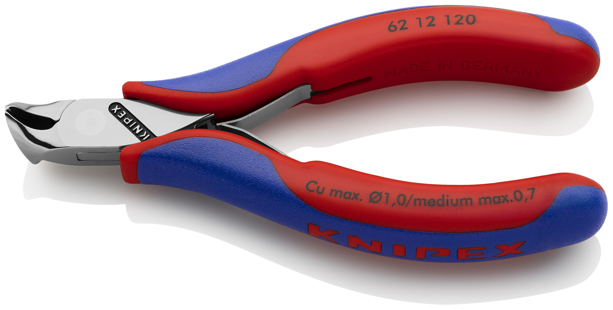 Electronics Oblique Cutters, 4 3/4 in., Multi-Component, Polished, Flush Cut, End Cutter Head, Up to 1/32 in. Medium Wire