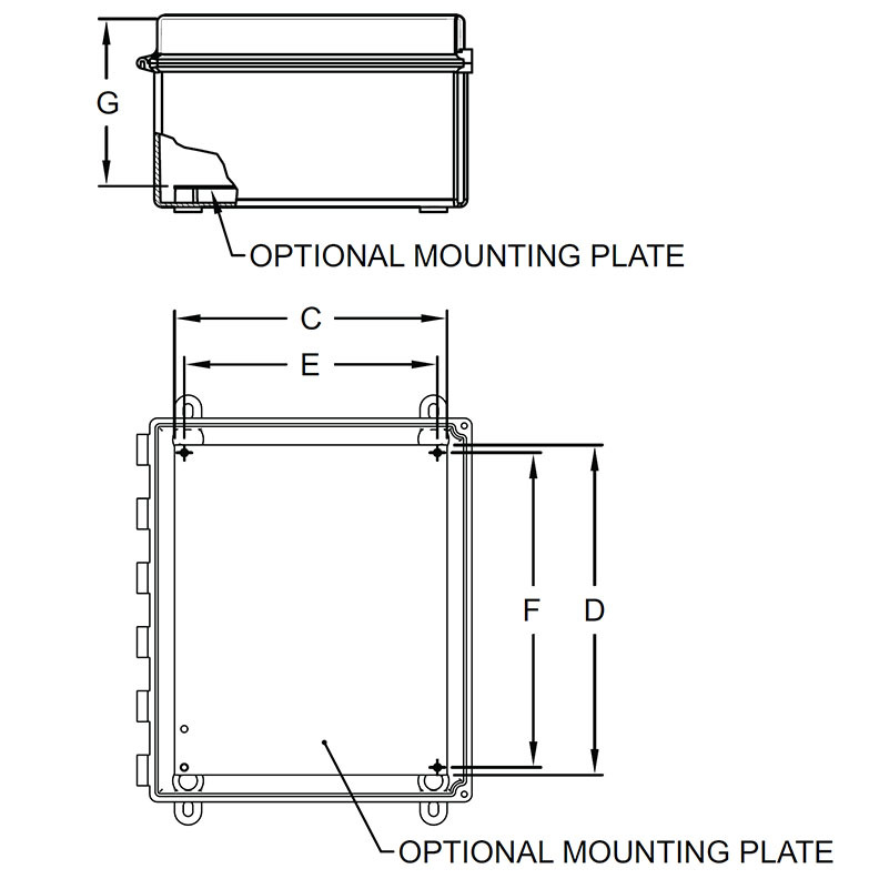 PNENC012 - Mounting Plate for ENC00012 Graphite Enclosure