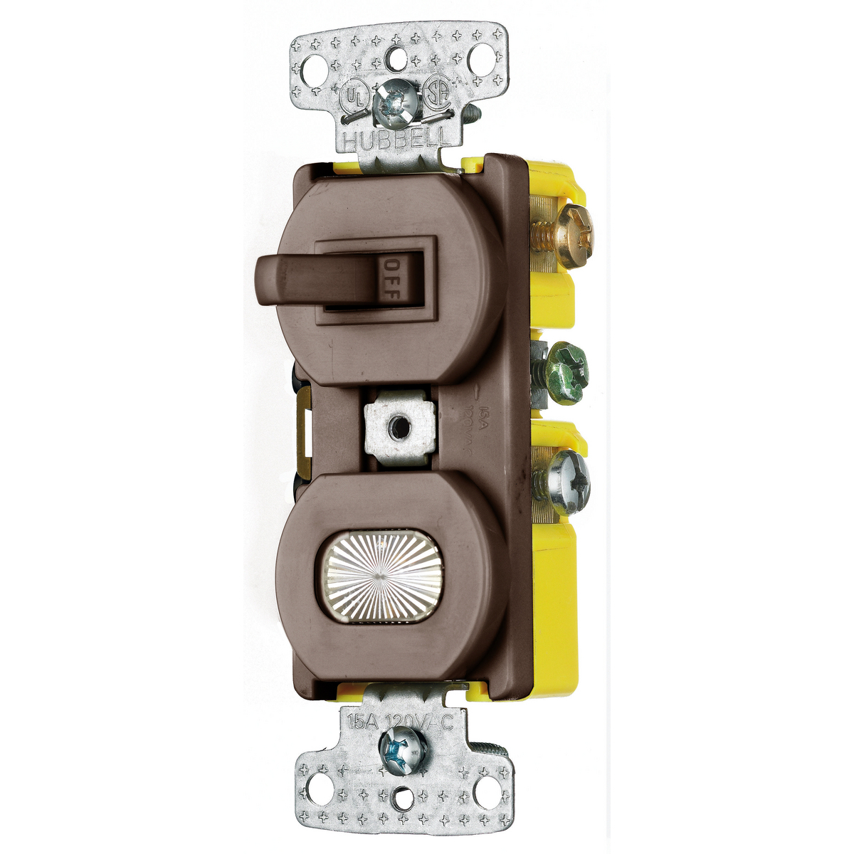 RC109 Standard Sized Combination Toggle Switch, 120 V AC, 15 A, 1800 W