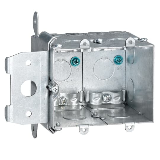 MB238ADJ Steel City Adjustable Wall Box, Steel, 38 cu-in Capacity, 1 Gangs, (8) Knockouts, 3.28 in H x 4.01 in W x 3.52 in D