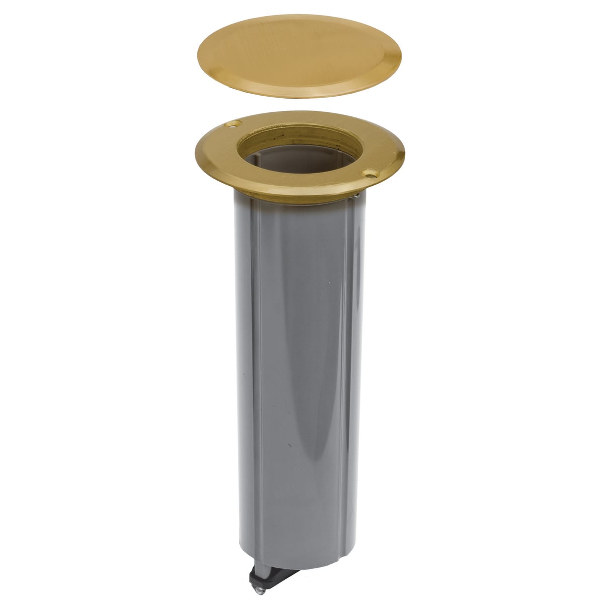 RF151R Complete Drop-In Non-Metallic Molded Standard Floor Box Kit, Solid Brass, 1 Outlets, 2 Knockouts, 8.04 in H