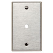 84013 Standard Size Telephone/Cable Wallplate, 1 Gangs, 2-3/4 in W, 302 Stainless Steel, Box Mount