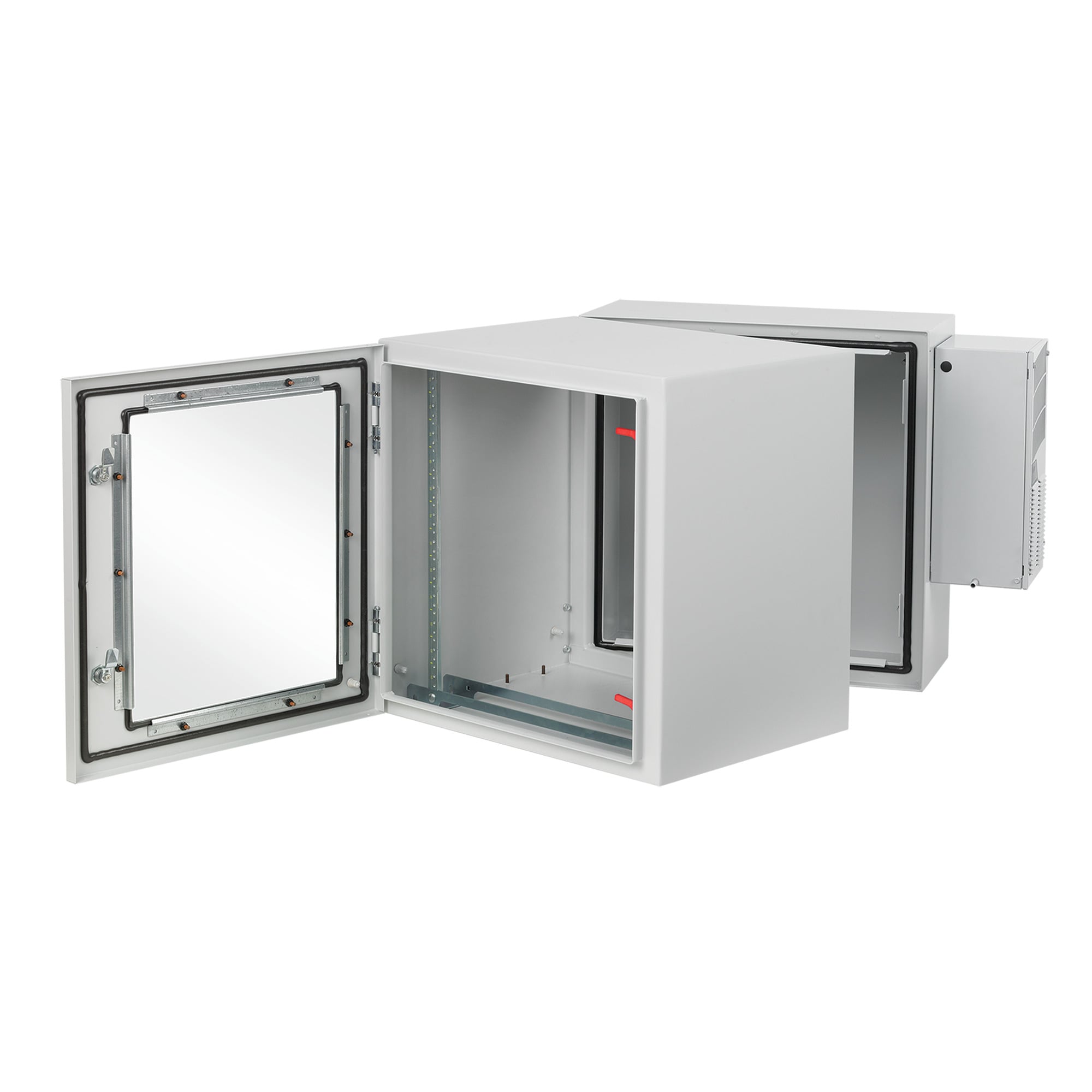 PTHW362428G2A ProTek DWDH2 AC Double Hinged Window Door Electrical Cabinet, 36.3 in L x 23.62 in W x 27.95 in D, NEMA 4/4X/12 NEMA Rating, Painted Steel