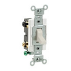 20 Amp, 120/277 Volt, Toggle 4-Way AC Quiet Switch, Commercial Spec Grade, Grounding, Side Wired - Light Almond