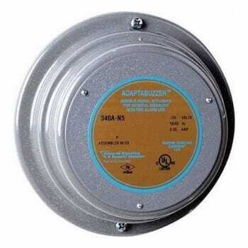 340A-N5 Heavy Duty Vibrating Buzzer, 120 V AC, 0.05 A, 80/70 dB Sound, Surface Mount, Gray