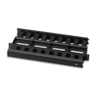 491RU-HFR Versi-Duct 1-RU Front/Rear Slotted Duct Horizontal Cable Management With Concealing Cover, 10 in W, PVC, Black