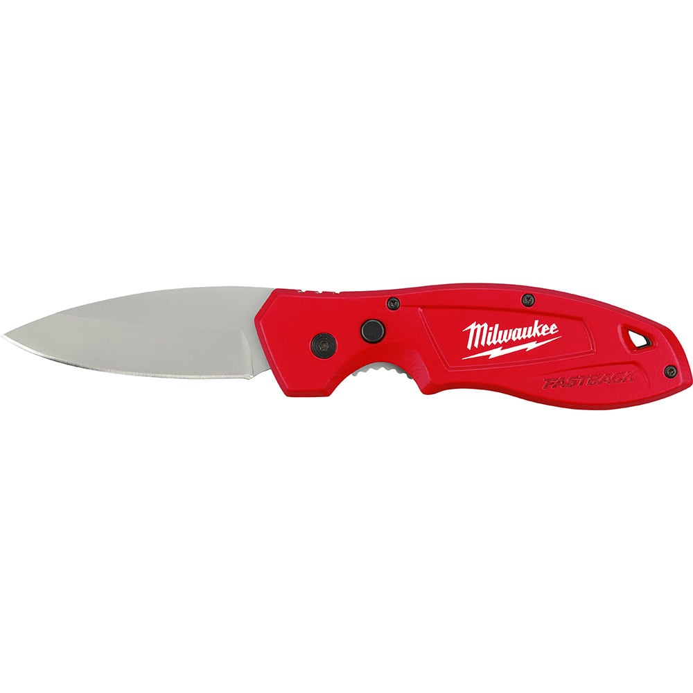 48-22-1990 Liner Lock Folding Pocket Knife, Stainless Steel Blade Drop Point Smooth Blade, 3 in L Blade, Standard Edge, Press and Flip Opening