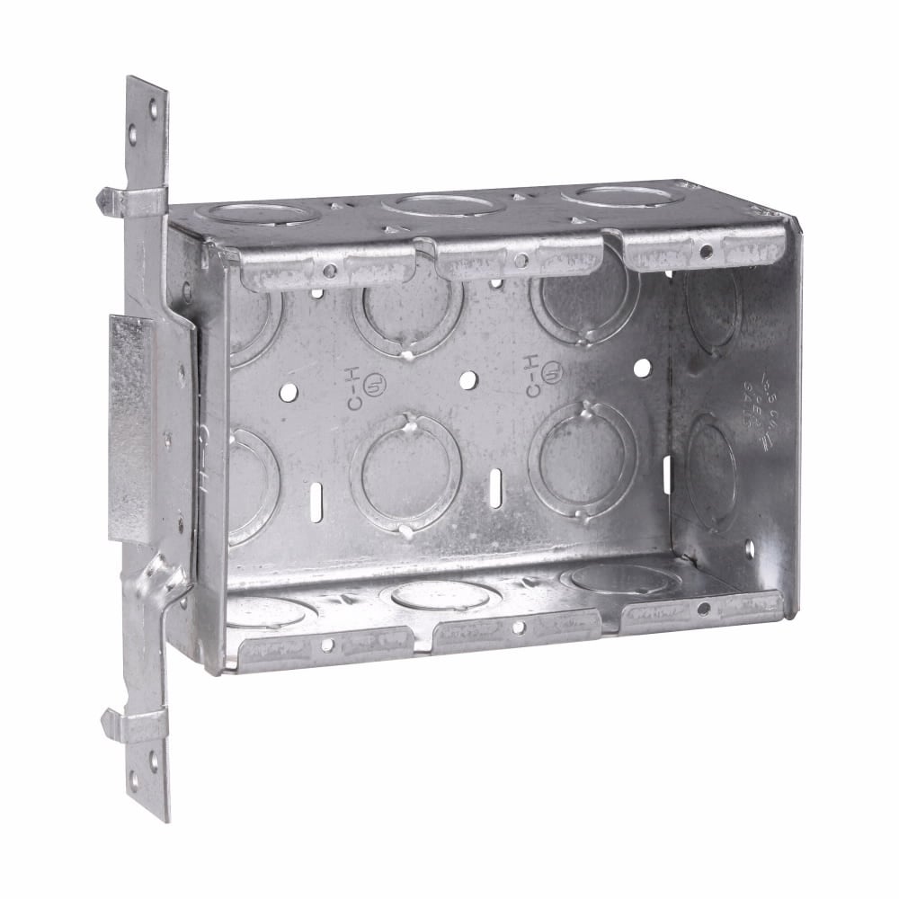 TP632 Thepitt Deep Welded Gang Box, Steel, 46.5 cu-in Capacity, 3 Gangs, 14 Knockouts, 5-9/16 in W x 2-1/2 in D x 3-3/4 in H