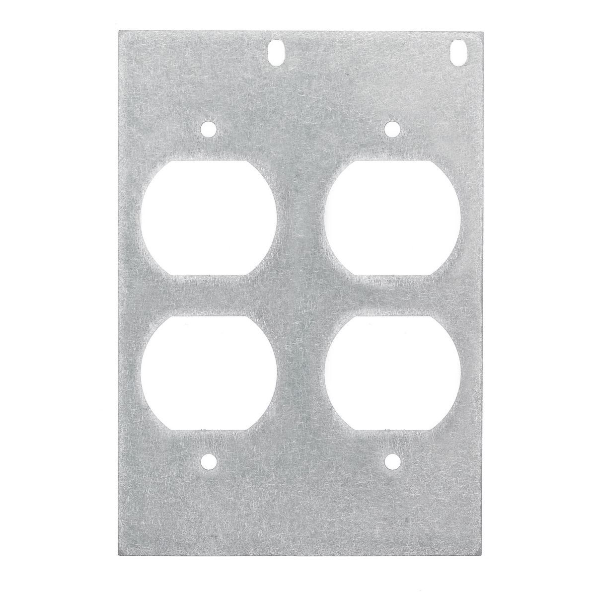 FB10MP2E 2-Gang Metallic Standard Double Duplex Rectangular Mounting Plate, 3.62 in W, Steel
