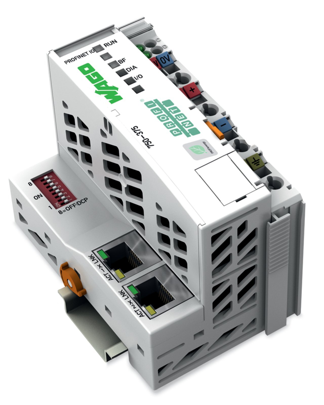 750-375 3rd Generation Fieldbus Coupler, 3.937 in H x 2.421 in W x 2.831 D, Polycarbonate/Polyamide 6.6, Light Gray