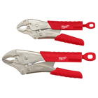2Pc 7 in. & 10 in. TORQUE LOCK Curved Jaw Locking Pliers Set With Grip