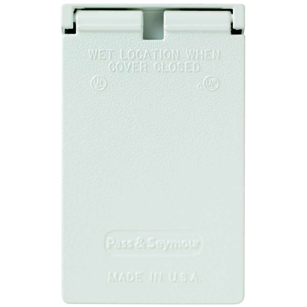CA8WV Cast Weatherproof Cover Duplex Receptacle Vertical, White