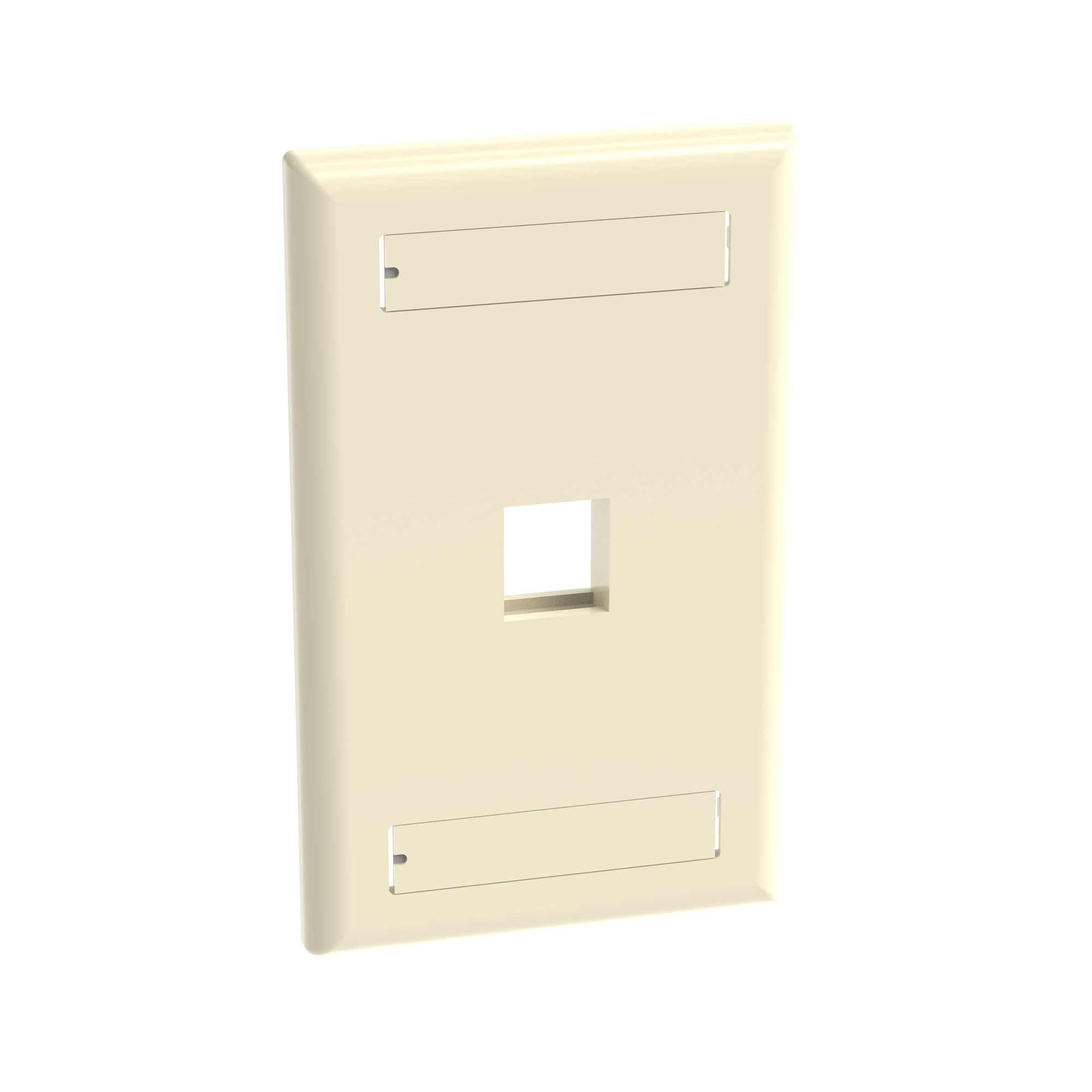 NK1FEIY NetKey Flat Vertical Faceplate, 1 Gang, 1 Port, Keystone Module, Fastened Mount, ABS
