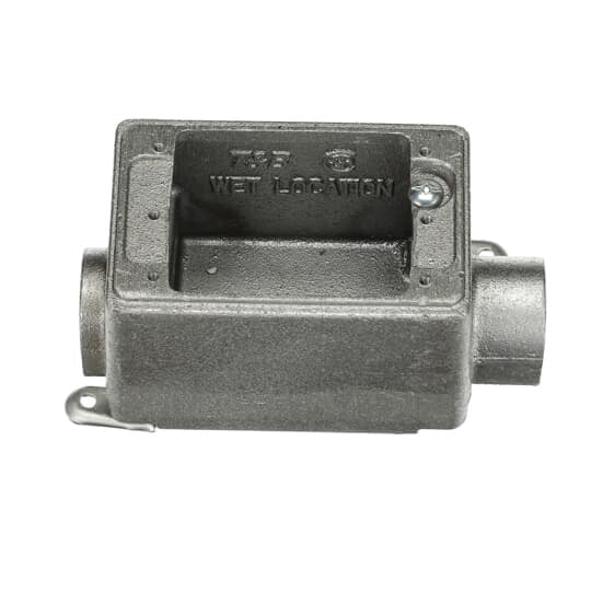 CIFDC-3/4 Iberville Type FDC Weatherproof Shallow Style Device Box, Cast Aluminum, 22.5 cu-in Capacity, 1 Gangs, 2 Outlets, 1 Knockouts, 4-5/16 in L x 2-13/16 in W x 2-5/8 in D
