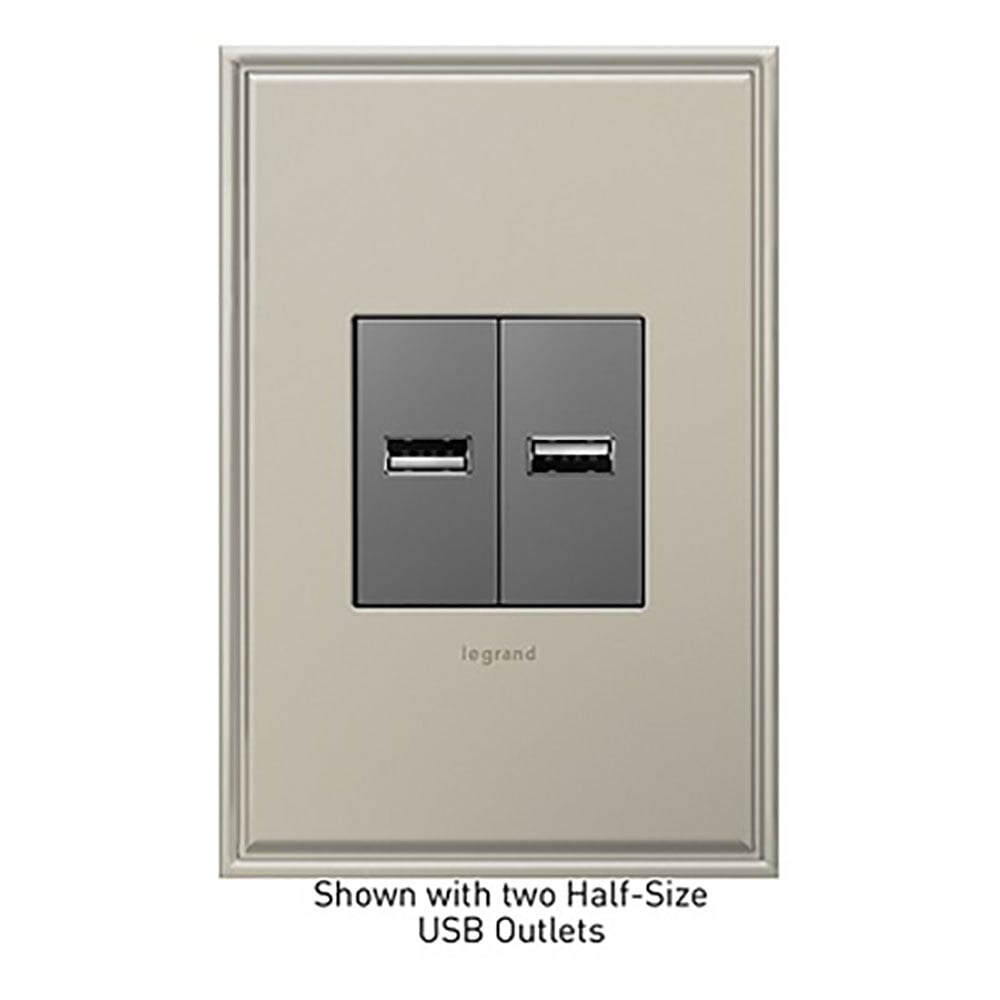 ARUSBM4 1-Module USB Outlet, 2.1 A, 5 V DC, 1 Phase , Magnesium