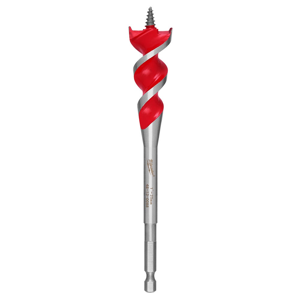 48-13-0088 Speed Feed Self-Feed Wood Bit, 1 in Dia, 6-1/2 in OAL, 3 in L Tapered Flute, 1/4 in Shank