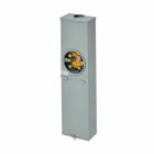 Eaton B-Line series meter breakers, 200 A, Single meter position, Ring type, 3R, Overhead, ANSI 61 gray painted finish, AW Hub, 010 kAIC, #6 - 250 MCM, MCB, Galvanized steel, Surface mount, 4 jaws, 3 wires, 1 phase, 1?/3W, 120/240 V