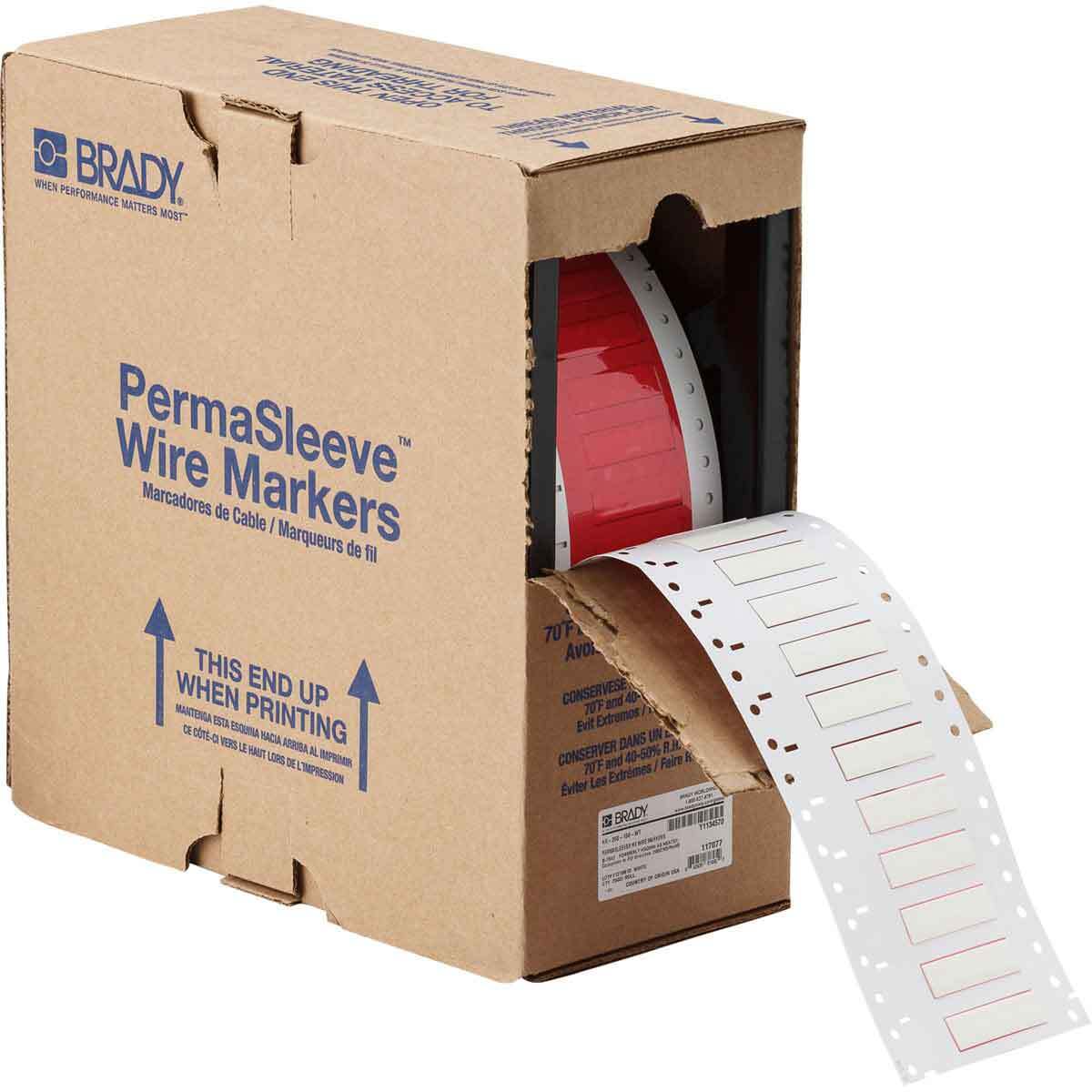HX-250-150-WT PermaSleeve 1-Sided Heat Shrink Wire Marker Sleeve, 12 to 8 AWG Wire, 1-1/2 in W, B-7642 Polyolefin