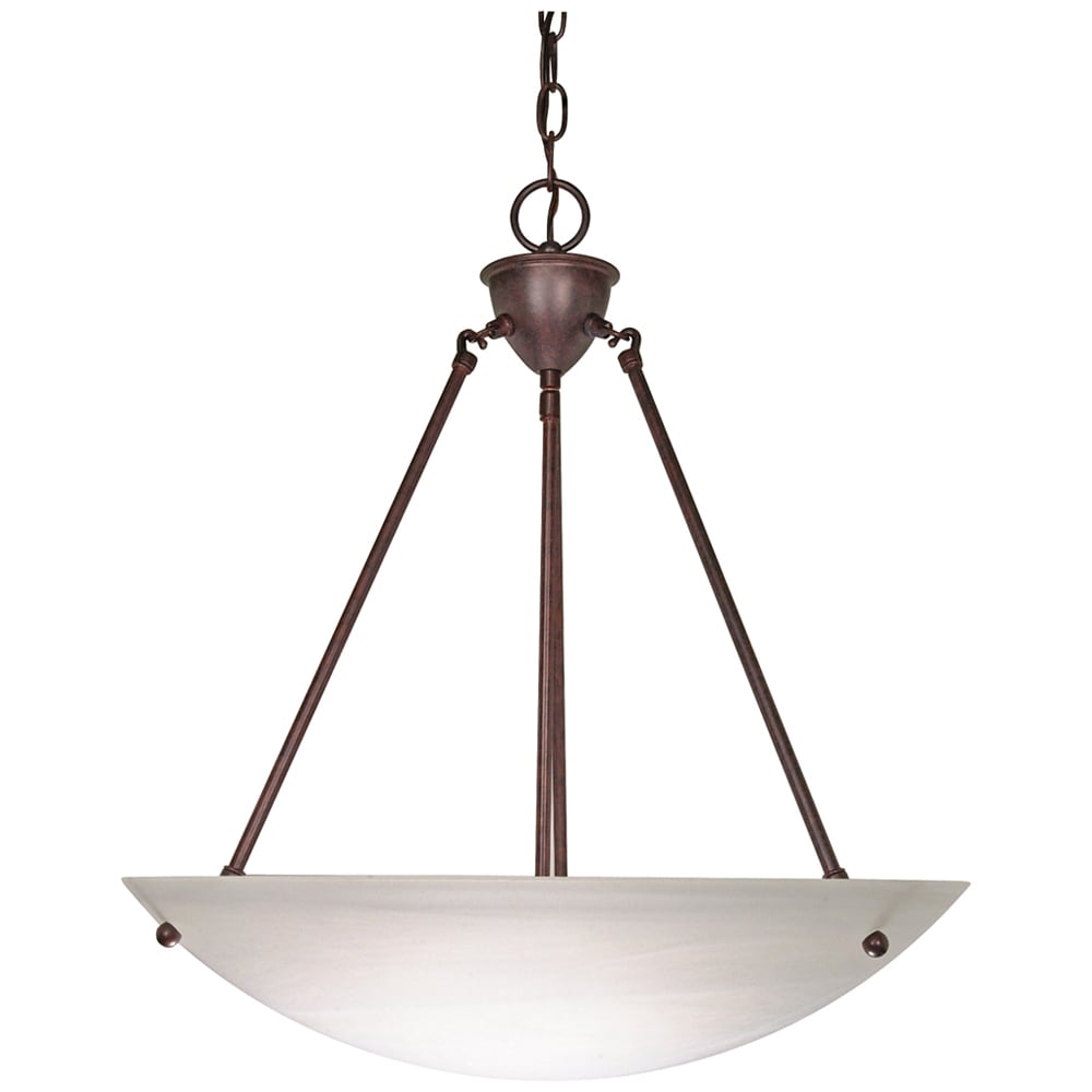 60-371 Transitional Hanging Pendant Light Fixture, (3) A19 Lamp, 120 V AC, Old Bronze Housing