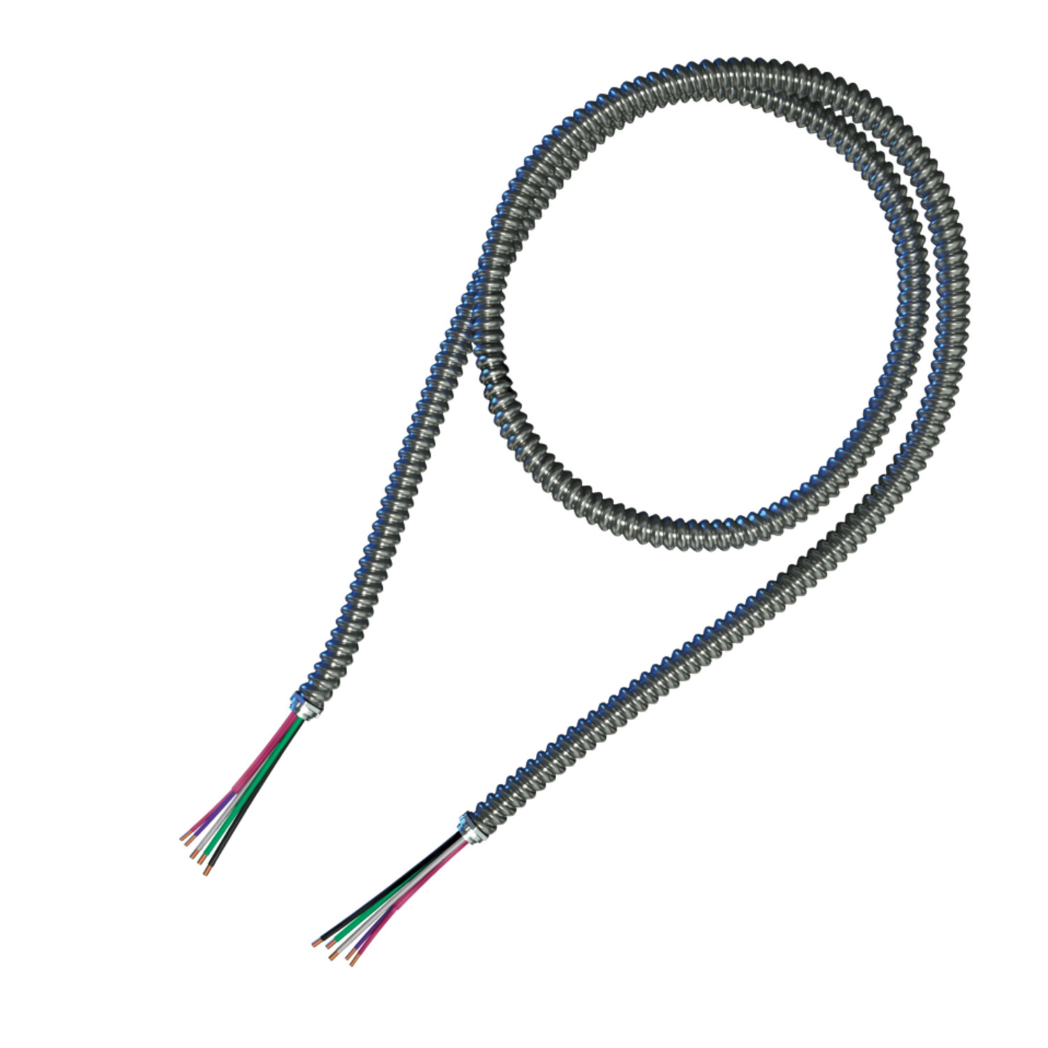 LW4A3S824E6-L00 Luminary Metallic Whip, 600 V, (2/3) Conductors 18/18 AWG Conductor Solid Conductor, 6 ft L