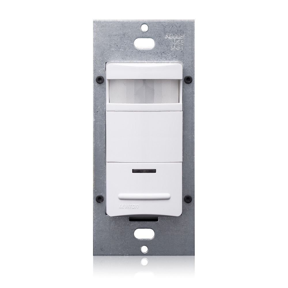 MDS10-IDW Lev-Lok 1-Pole Low-Profile Photocell Controlled Single Relay Occupancy Sensor, 120/230/277 V AC, PIR Sensor, 2100 sq-ft Coverage, 180 deg Viewing