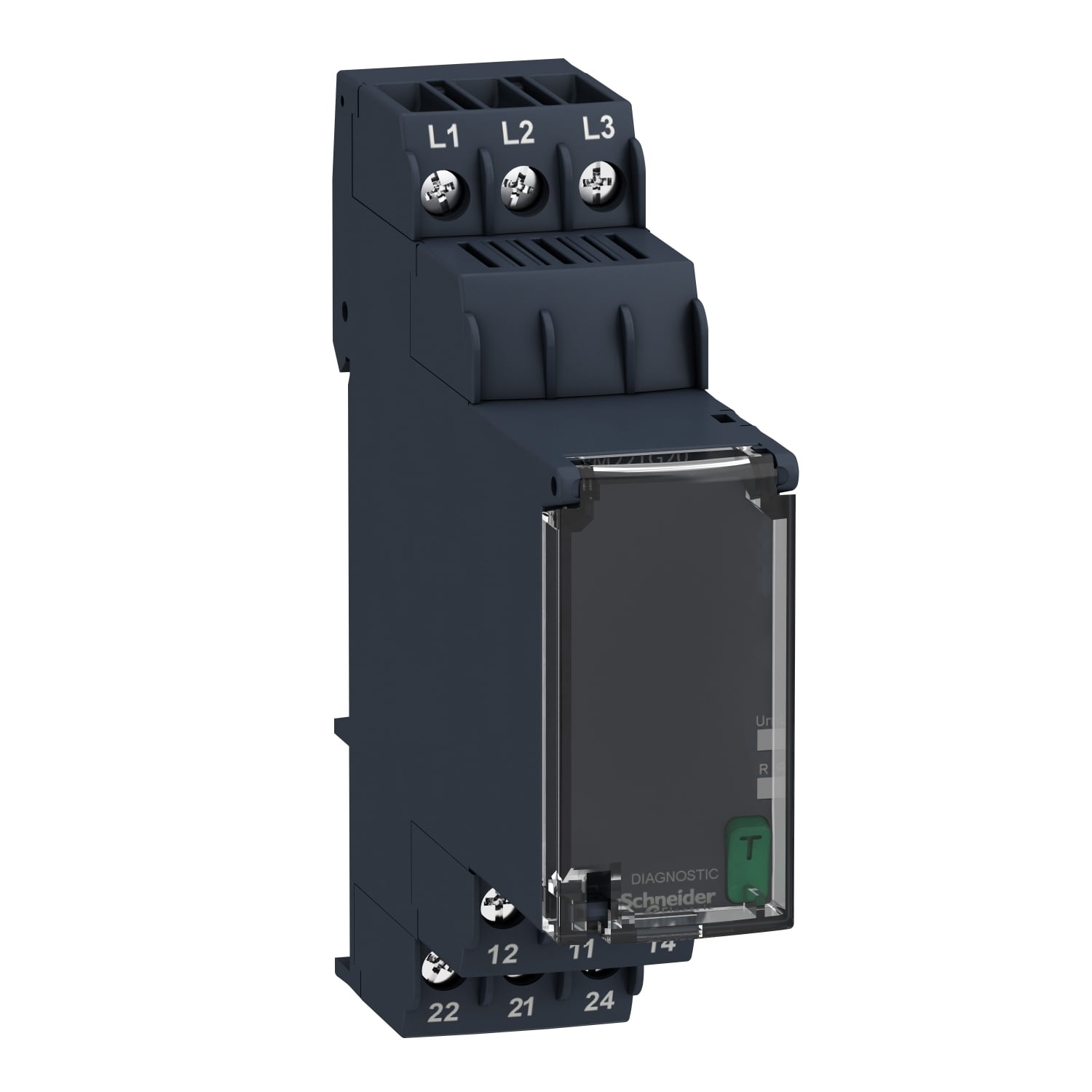 RM22TG20 Zelio 3 ph Modular Measurement Multi-Function IEC Control Relay, 8 A, 2CO 2 Form C DPDT Contact, 183 to 528 V AC V Coil