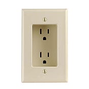 689-I 1-Gang Duplex Straight Blade Receptacle, 125 V AC, 15 A, 2 Poles, 3 Wires, Ivory