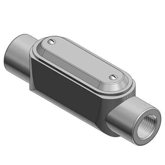 C37CG-TB T&B BlueKote Type C Pre-Assembled Conduit Body With Cover, Gasket, 1 in Hub, Form 7 Form, 10.6 cu-in Capacity, Malleable Iron, Epoxy Powder Coated/Zinc Plated