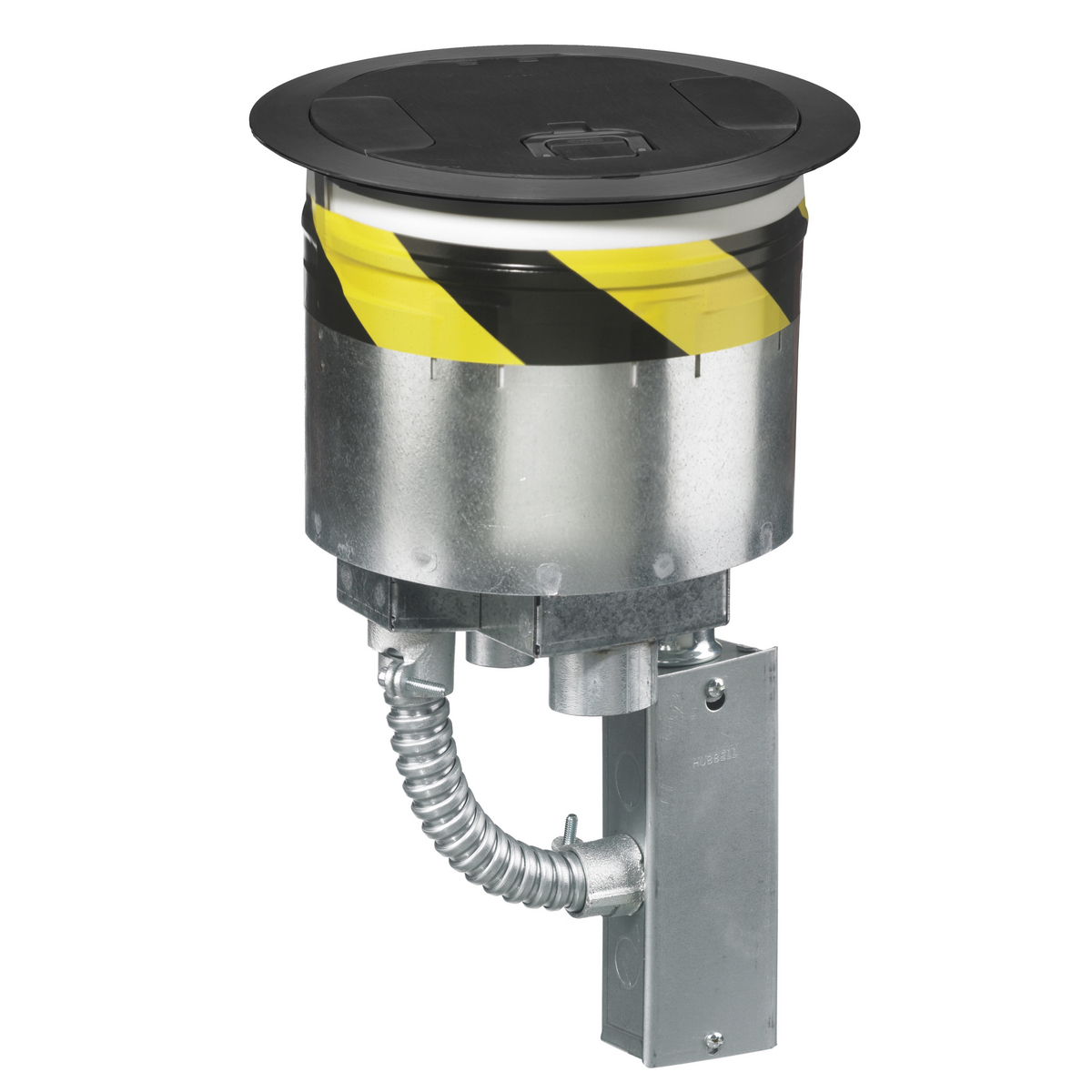 S1R8PTZZ1BLK Flush Recessed Standard Sized Poke-Through Kit, 8 in Hole, 9-1/2 in Dia Cover, 1000 lb Capacity, Assorted Materials