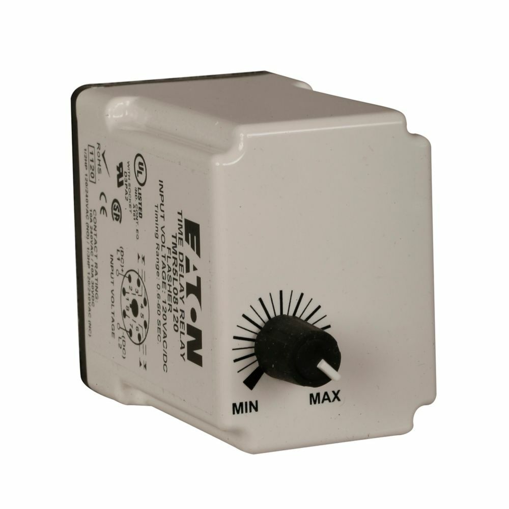 TMR5N12120 Timing Relay, 3 to 300 s Setting, 120 V AC/DC, 8 Pin, 2 Form C DPDT Contact