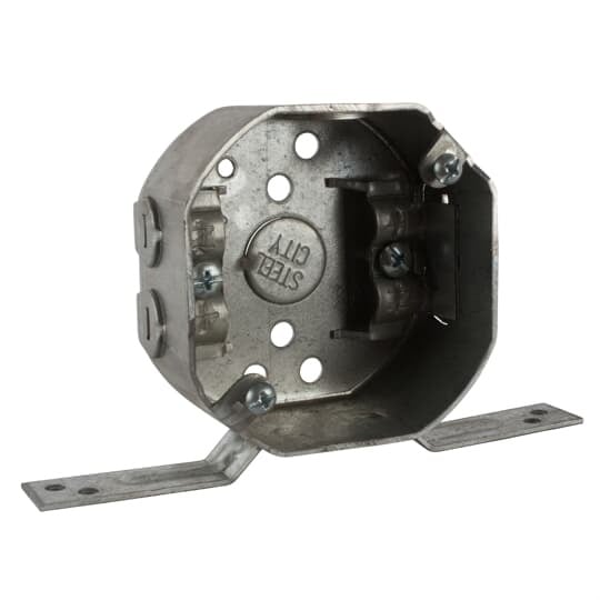 24151-NV Steel City Drawn Style Ceiling Box, Steel, 11.8 cu-in Capacity, 1 Outlets, 2 Knockouts, 1-1/2 in D