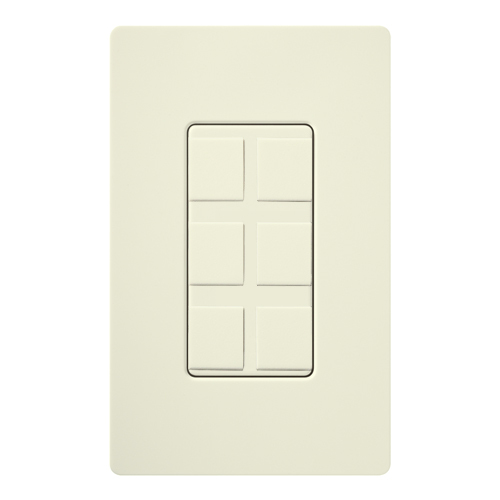 SC-6PF-BI Claro 6-Port Frame, Field Customizable, Fits Decorator-Style Wall Plates, Biscuit