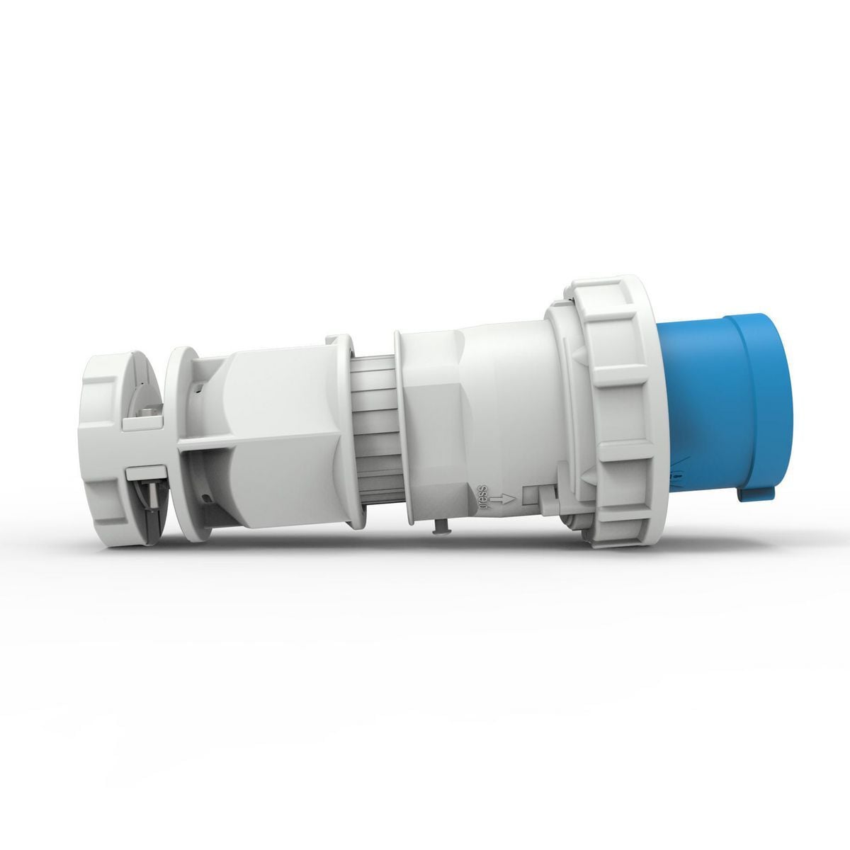 C5100P9WA Hubbell-PRO Watertight Plug Heavy Duty Products- IEC Pin and Sleeve Devices, 120 to 208 V AC, 100 to 125 A, 4 Poles, 5 Wires, Blue