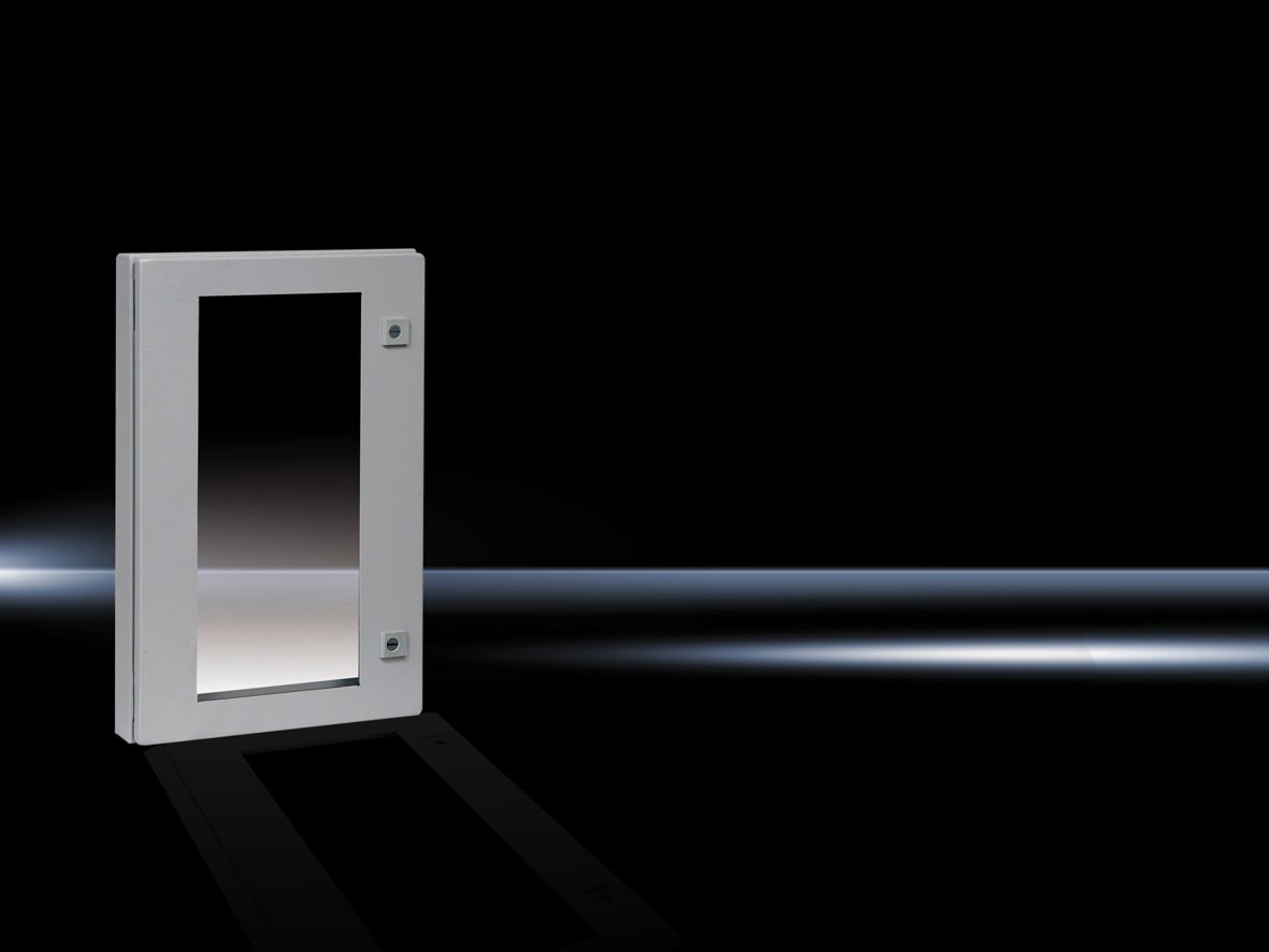 9975053 WKDH Deep Hinged Enclosure Window Kit, 9.8 in H x 11 in W, Carbon Steel Frame/Polycarbonate Viewing Window, Light Gray, Dipcoat Primed/Powder Coated/Textured Paint