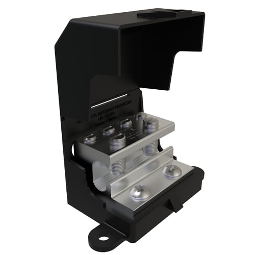 GBT-1/0-M-W/C ClearGround Dual Rated Lay-In Intersystem Ground Tap, 8 to 1/0 AWG, 14 to 2 AWG Cable
