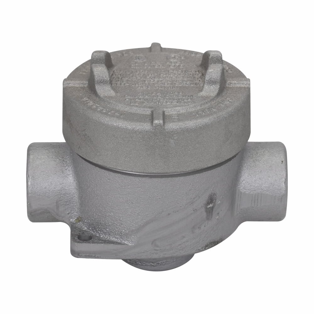 EAJD26 Condulet Type D Dust-Ignitionproof Explosionproof Round Raintight Conduit Outlet Box With Cover, 3/4 in, 3-3/16 in Cover Opening, 20.5 cu-in Capacity, Electro-Galvanized