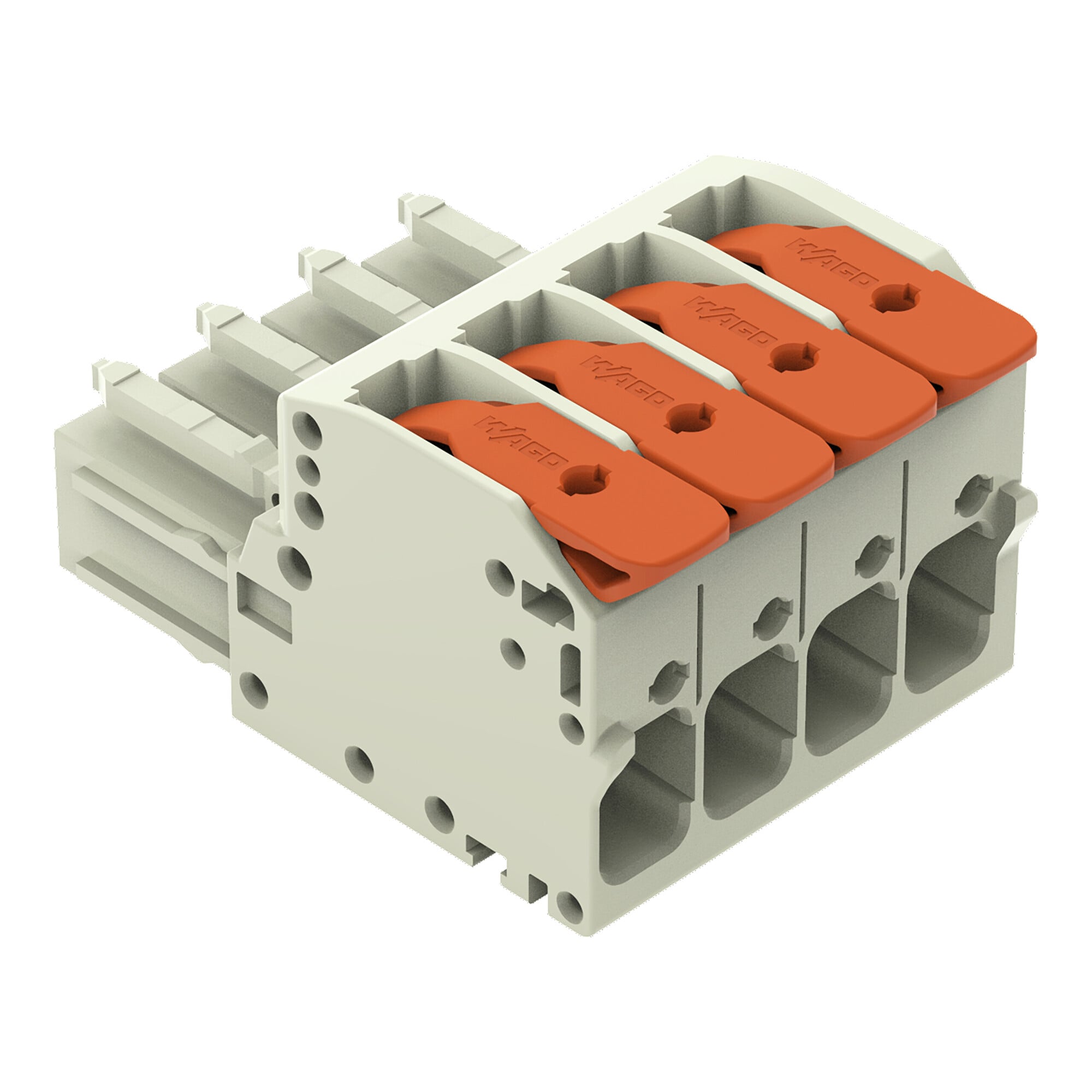 831-1104 Lever 1-Conductor Female Connector, 1 kV, 41 A, 20 to 8 AWG Wire, 4 Poles