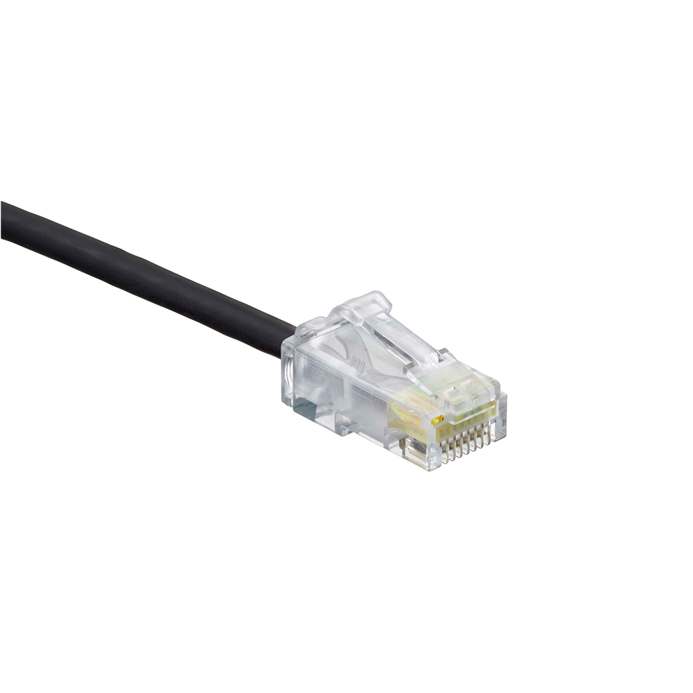 6H460-3E eXtreme 6H460 HD6 UTP High-Flex Patch Cord, Cat 6, 28 AWG Stranded Conductor, 8P Modular Non-Keyed Plug Connector, 3 ft L Cord, Black