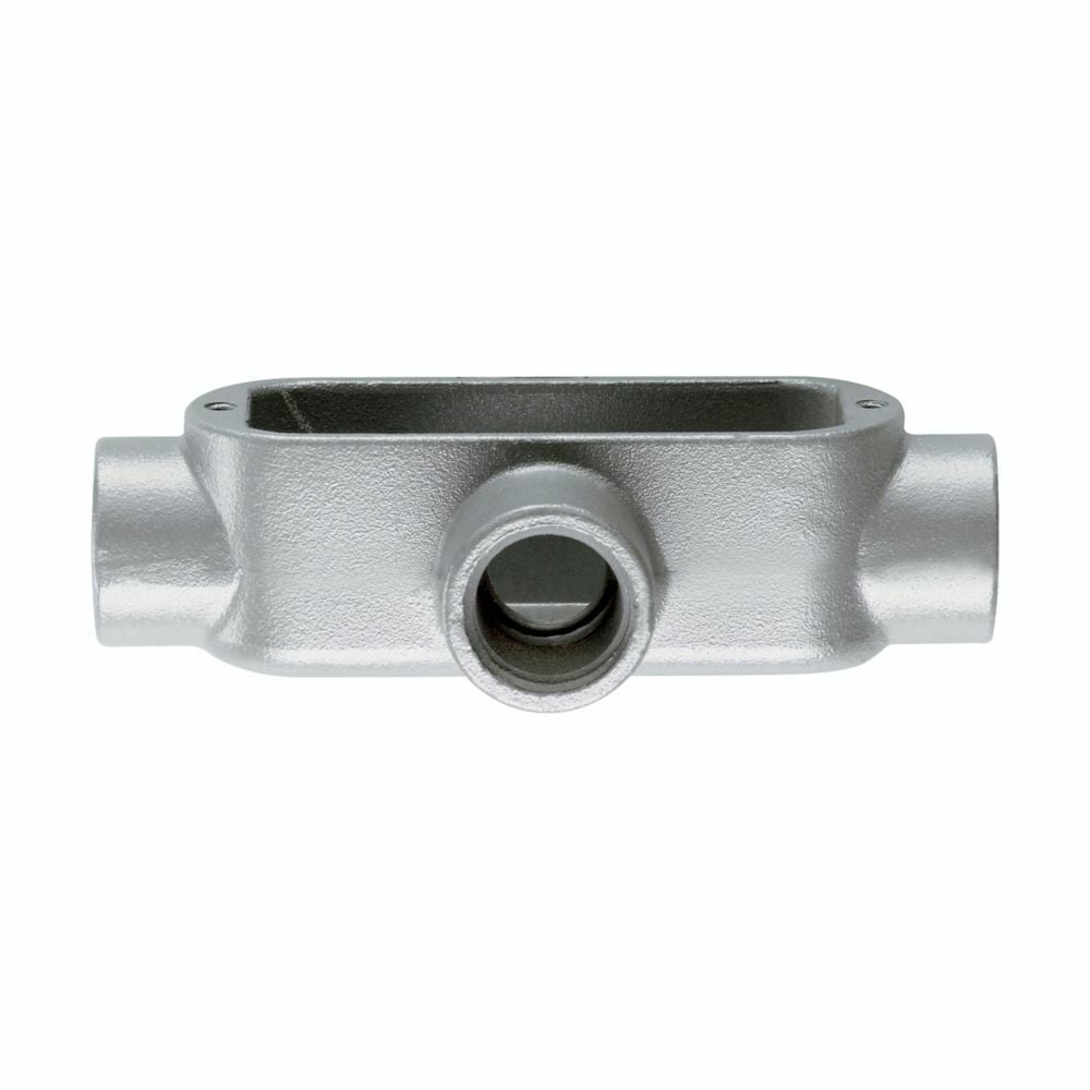 X200MCG Condulet SnapPack Type X Conduit Outlet Body, 2 in Hub, 5 Form, 76 cu-in Capacity, Malleable Iron, Aluminum Acrylic Painted/Electro-Galvanized