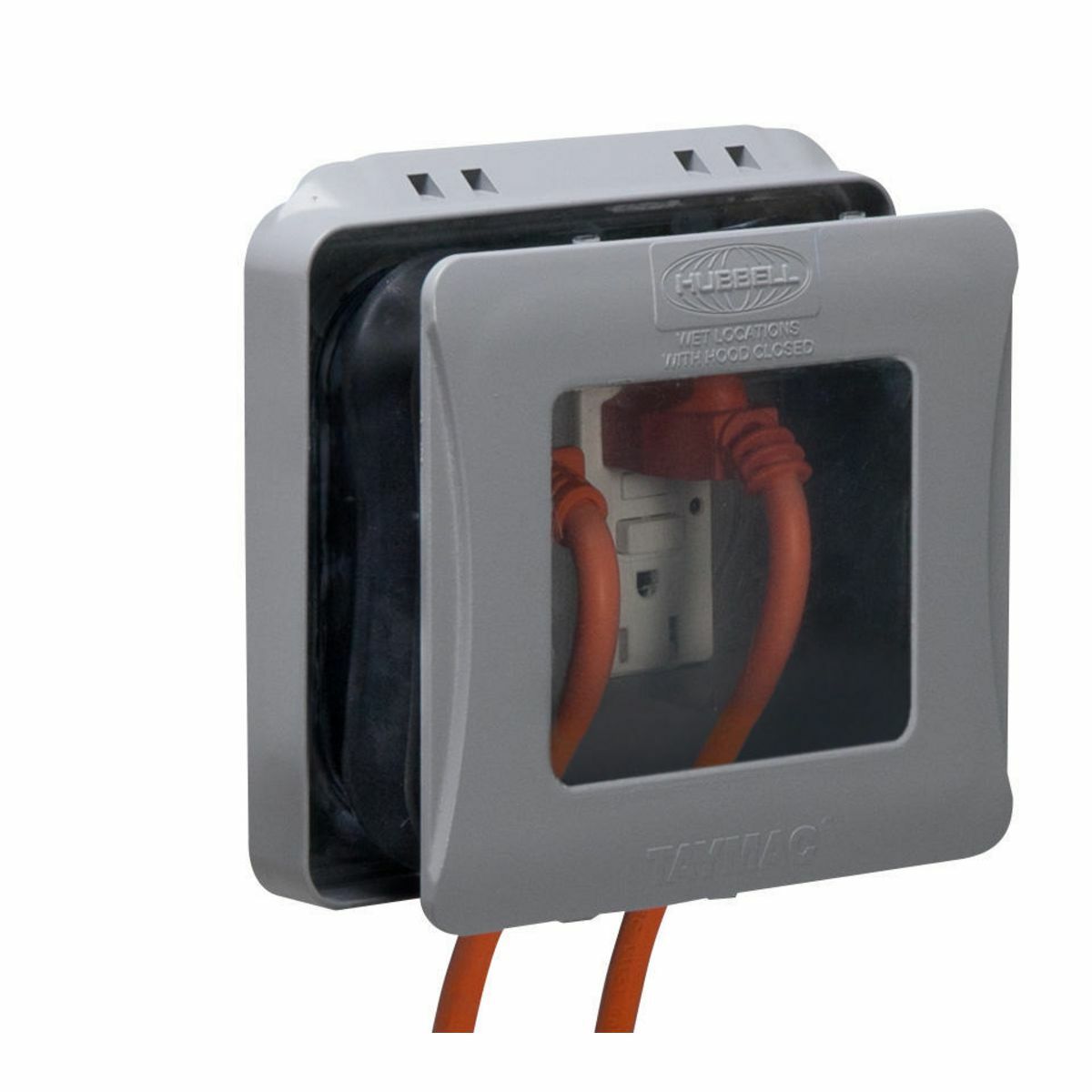 ML2450G 55-in-1 Configuration Expandable Flat Non-Metallic Weatherproof While-In-Use Cover, 6.15 in L x 5.77 in W x 1 to 3-1/2 in D, GFCI Device Cover, Polycarbonate