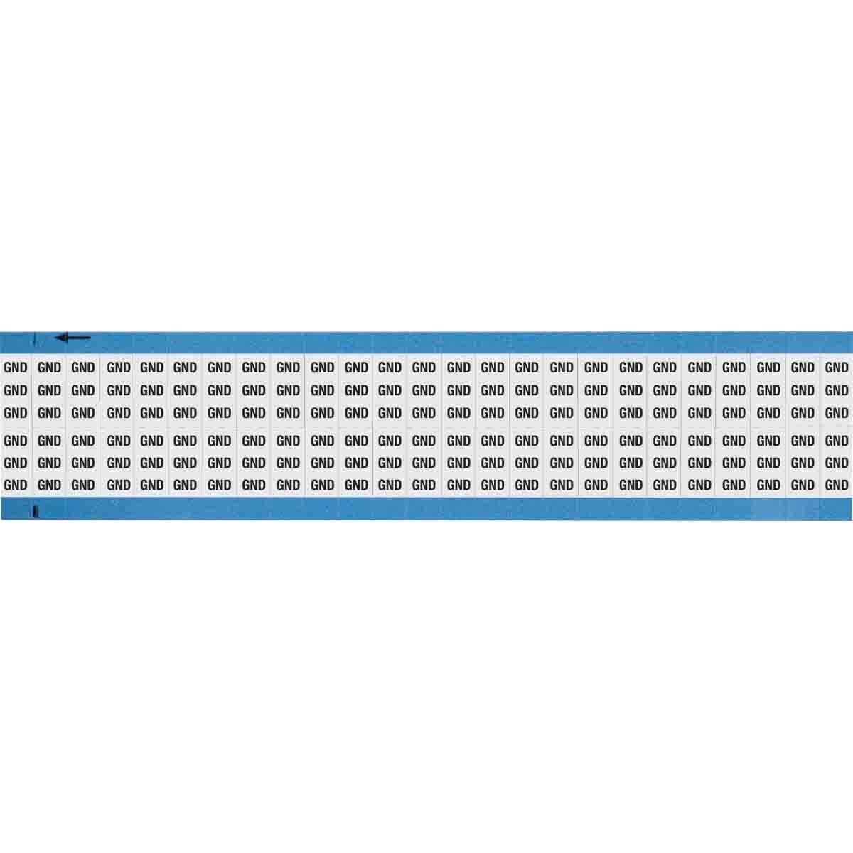 WM-GND-SC-PK WM Series Card Mount Pre-Printed Solid Symbol Wire Marker Card, 3/4 in L, Black on White, B-500 Repositionable Vinyl Coated Fabric, 50 Markers per Card