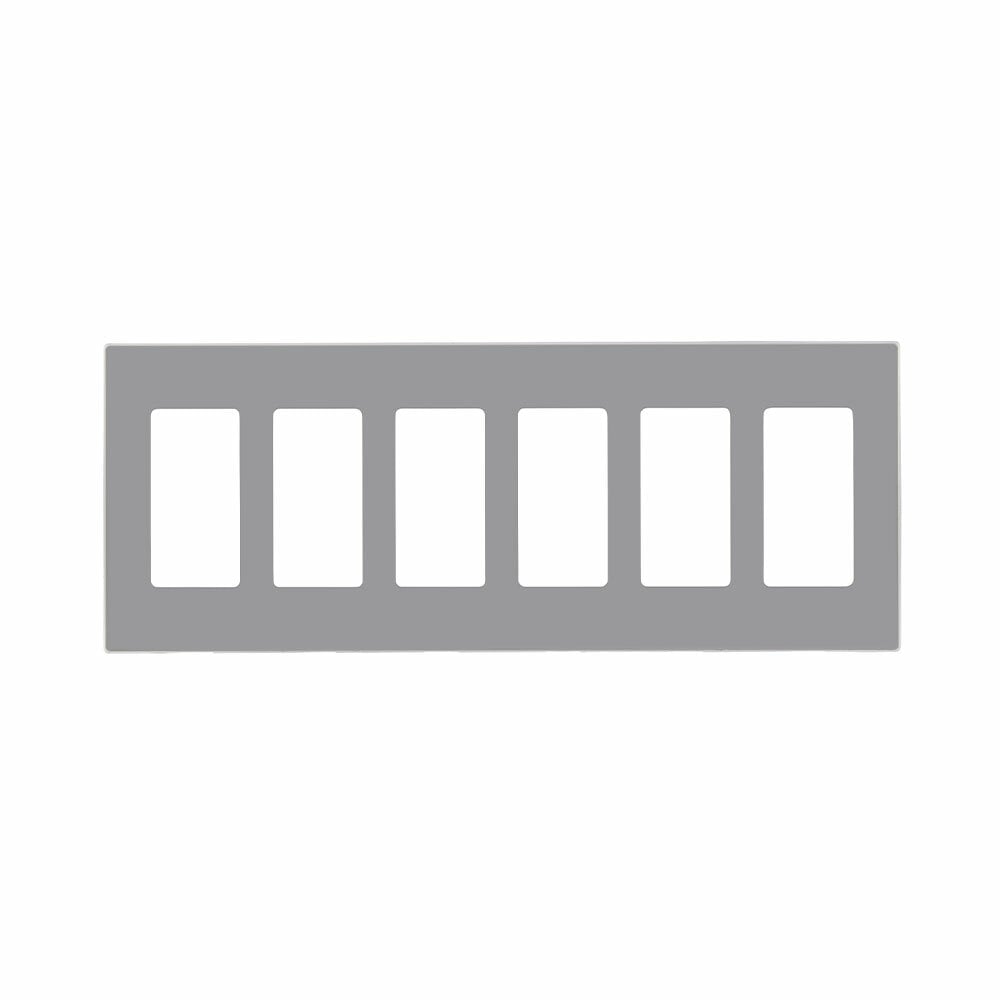 80326-SGY Decora Screwless Standard Wall Plate, 6 Gangs, 11.810 in W x 4.609 in H, Polycarbonate, Gray