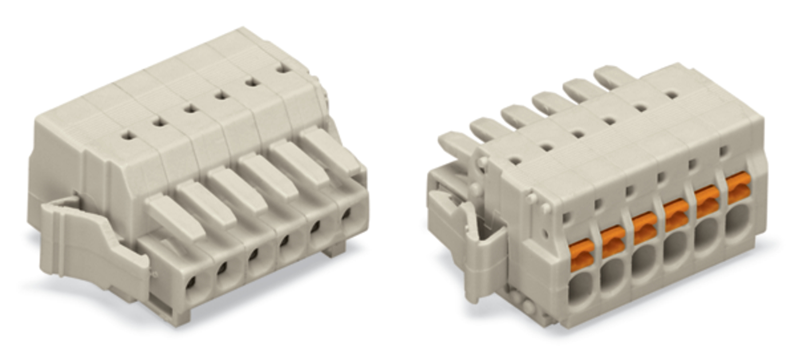 2734-106/037-000 Push Button 1-Conductor Female Connector, 320 V, 10 A, 24 to 16 AWG Wire, 6 Poles