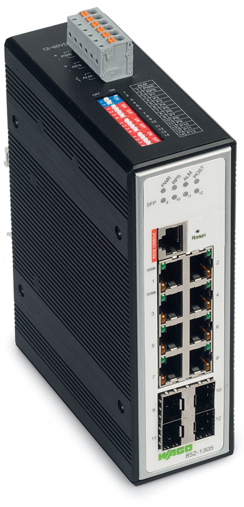 852-1305 Industrial-Switch, Multi-Mode/Single-Mode Fiber