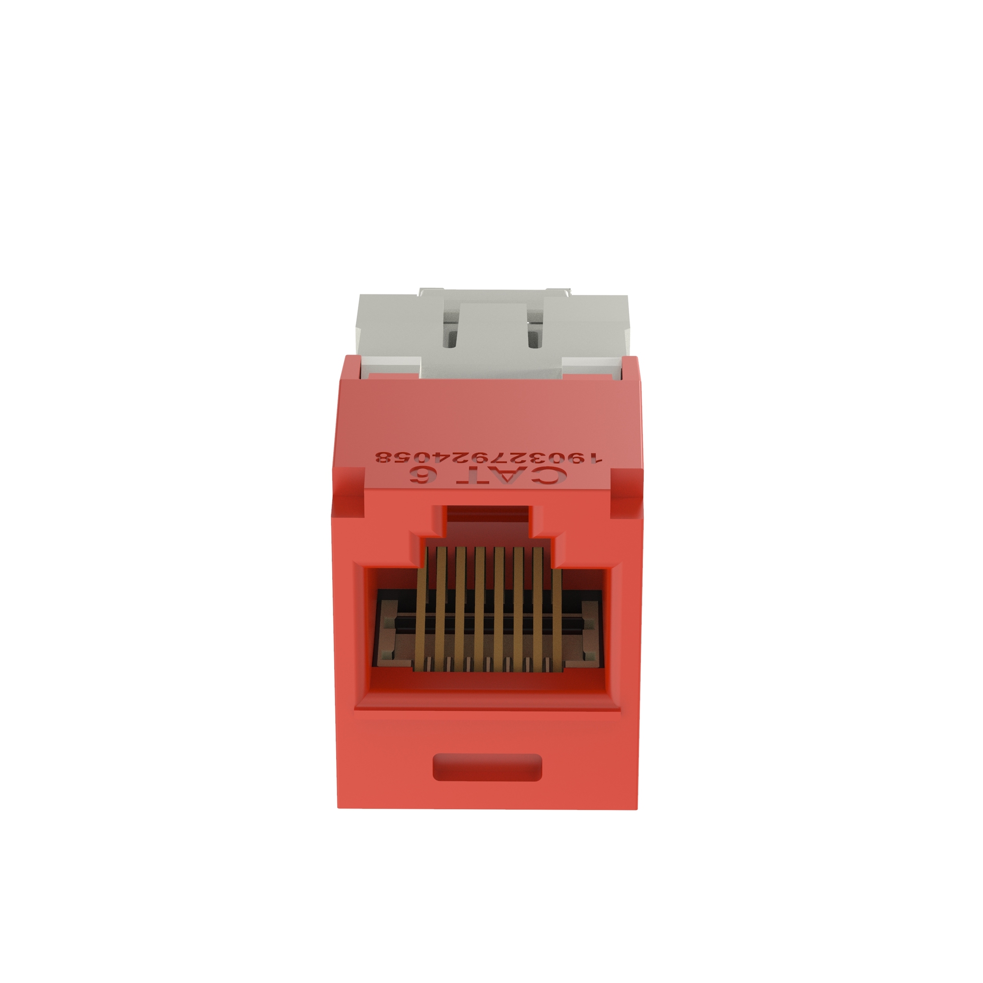 CJ688TGRD PanNet TX6 Plus 8-Position 8-Wire Universal TG Style Unshielded Jack Module, Cat 6 RJ45/Mini-Com Module, Surface Mount, 1 Port, ABS/Polycarbonate, Red
