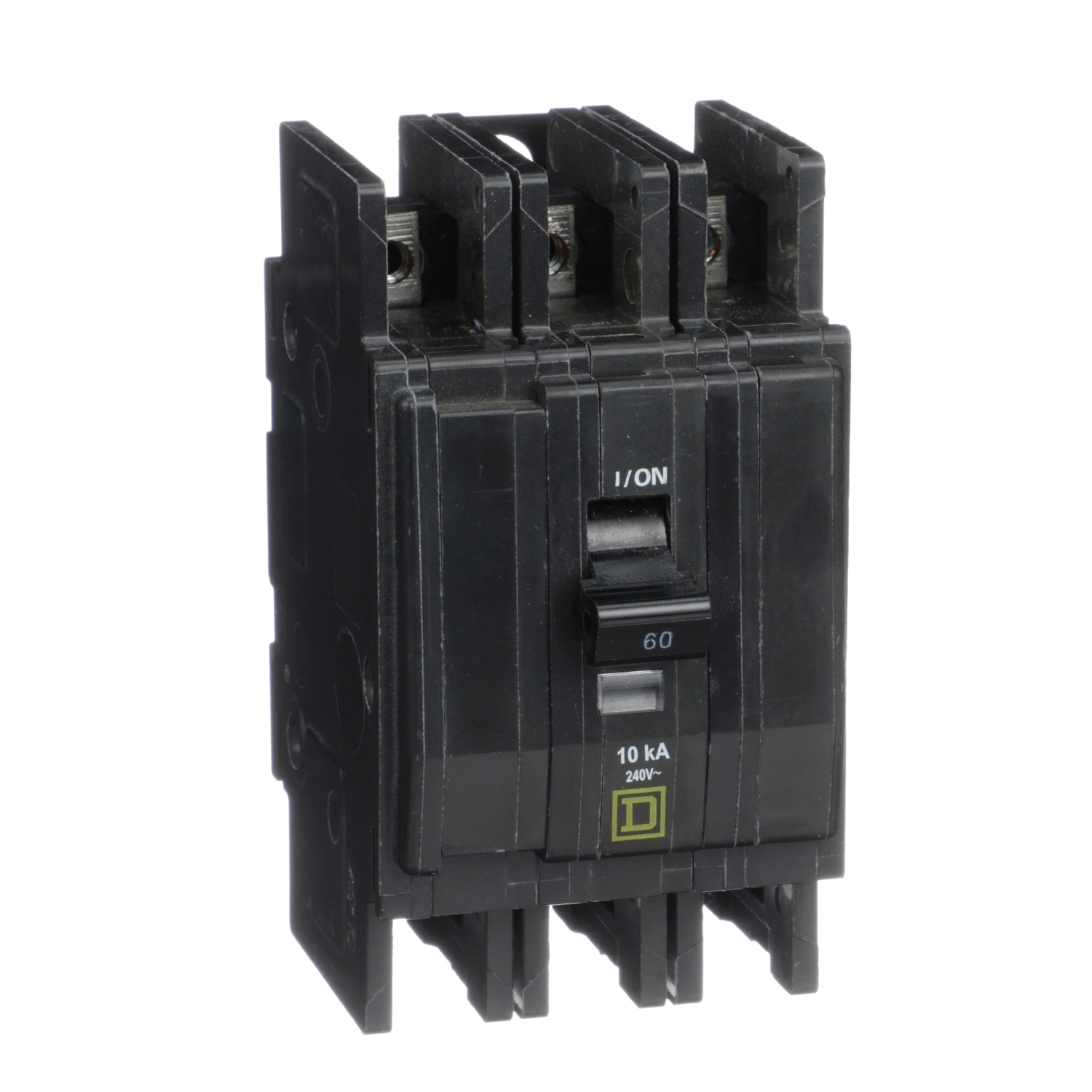 Mini circuit breaker, QOU, 60A, 3 pole, 240 VAC, 10kA, ring terminal