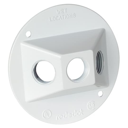 S213WHE-9R Red Dot Standard Weatherproof Lamp Holder Cover, 4-1/8 in Dia, Aluminum
