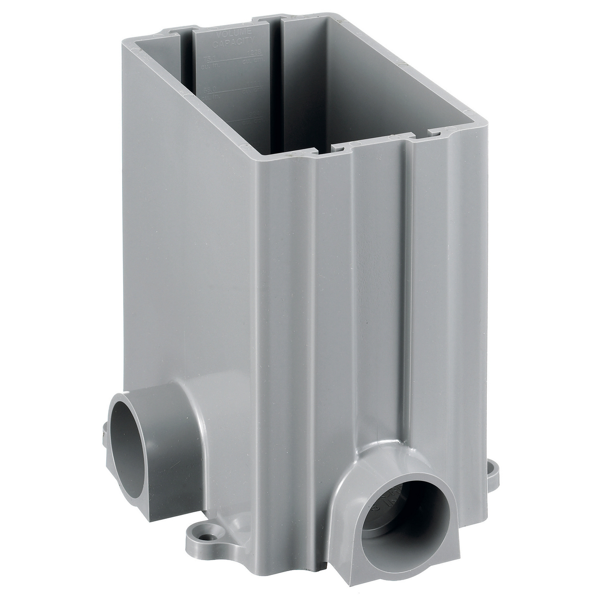 PFBRG1 Fully Adjustable Non-Metallic Floor Box With Metal Cover, Thermoplastic, 85.8 cu-in Capacity, 1 Gangs, 4 Knockouts, 3.6 in L x 5.42 in W x 6 in H