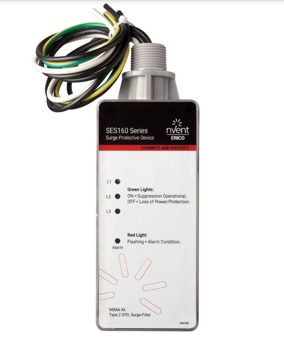SES160B208Y SES160 B Surge Protective Device, 0 to 600 Hz, 200 kA Short Circuit, 3 Phase