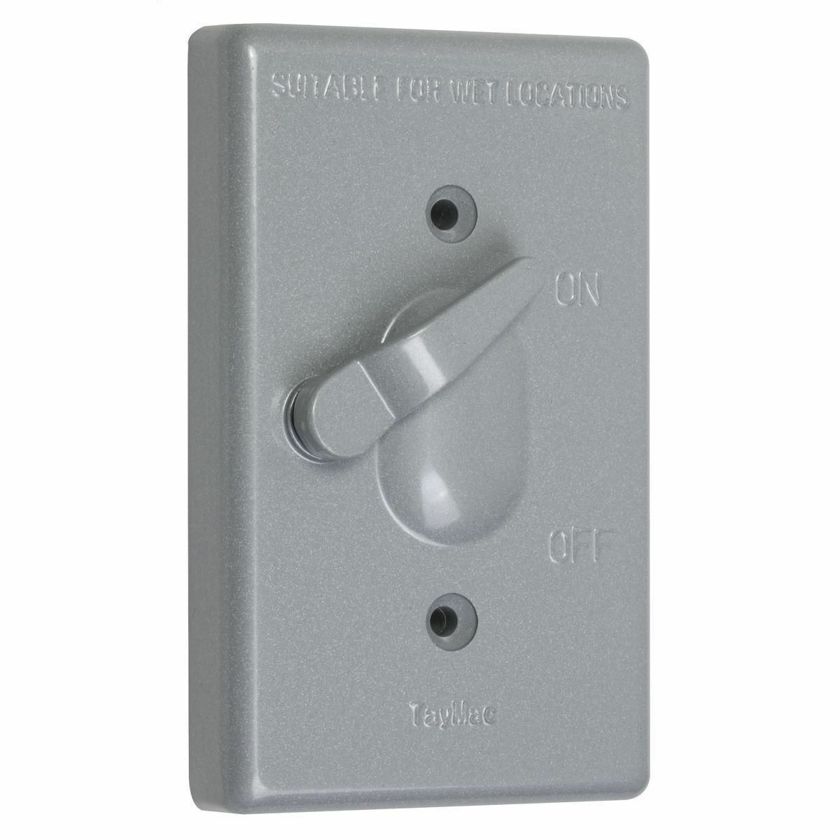 1-Gang Weatherproof Cover, Vertical Mount, Gray, For 1-Gang Toggle Switches
